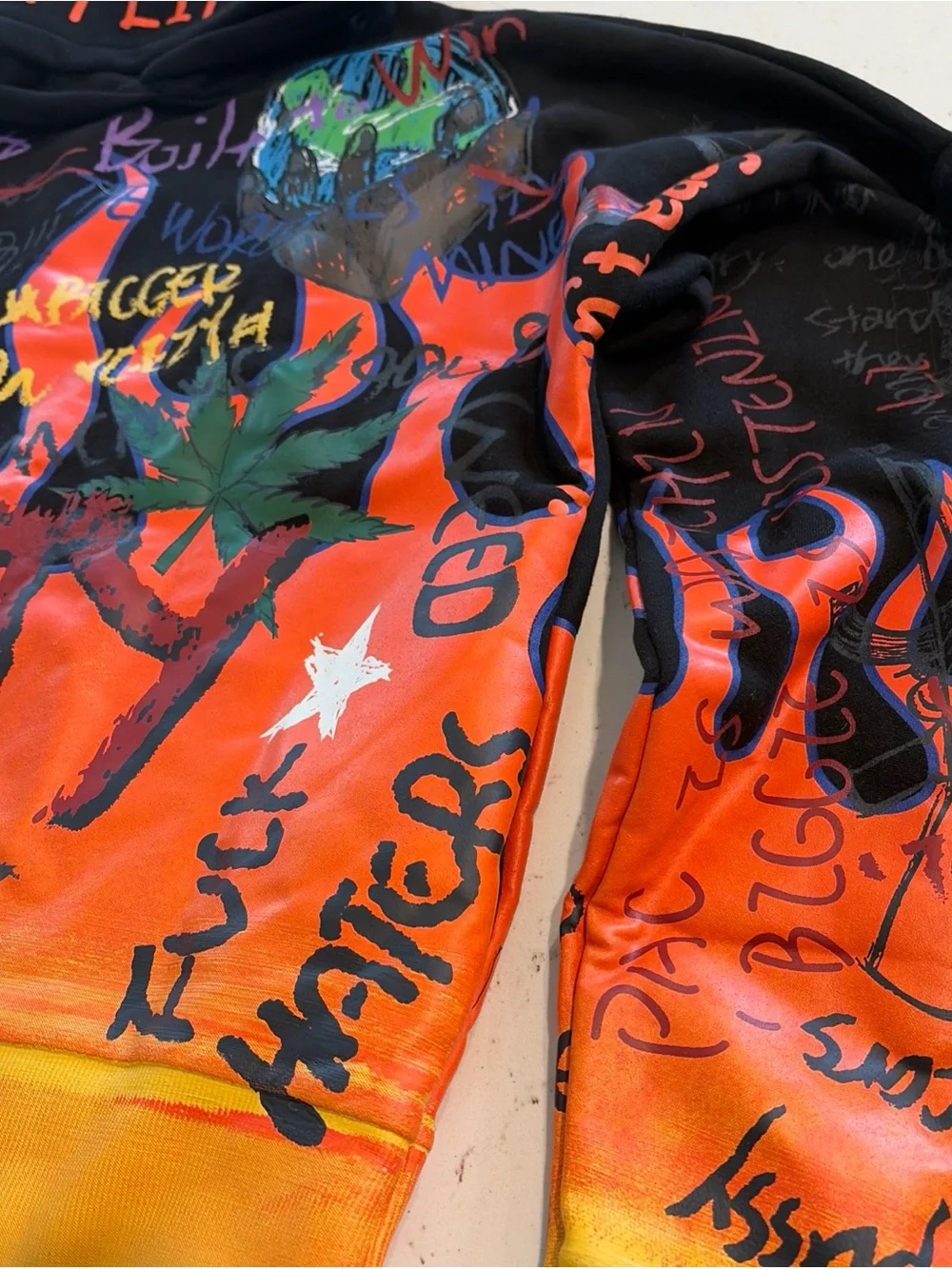FNTY LIFE Kids Black and Orange Graphic Hoodie